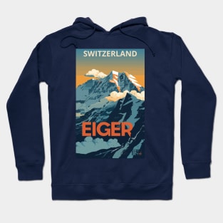 A Vintage Travel Art of Eiger - Switzerland Hoodie